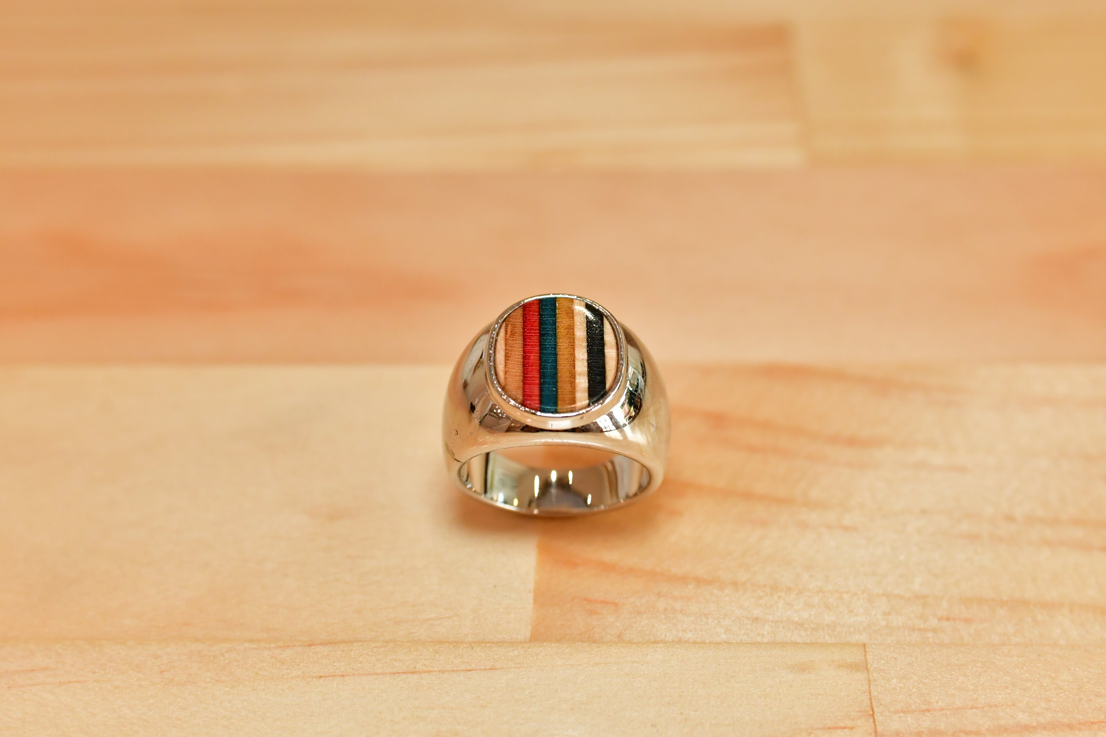 スケボーリング 指輪 Silver(シルバー)№2 スケボーデッキ(板)