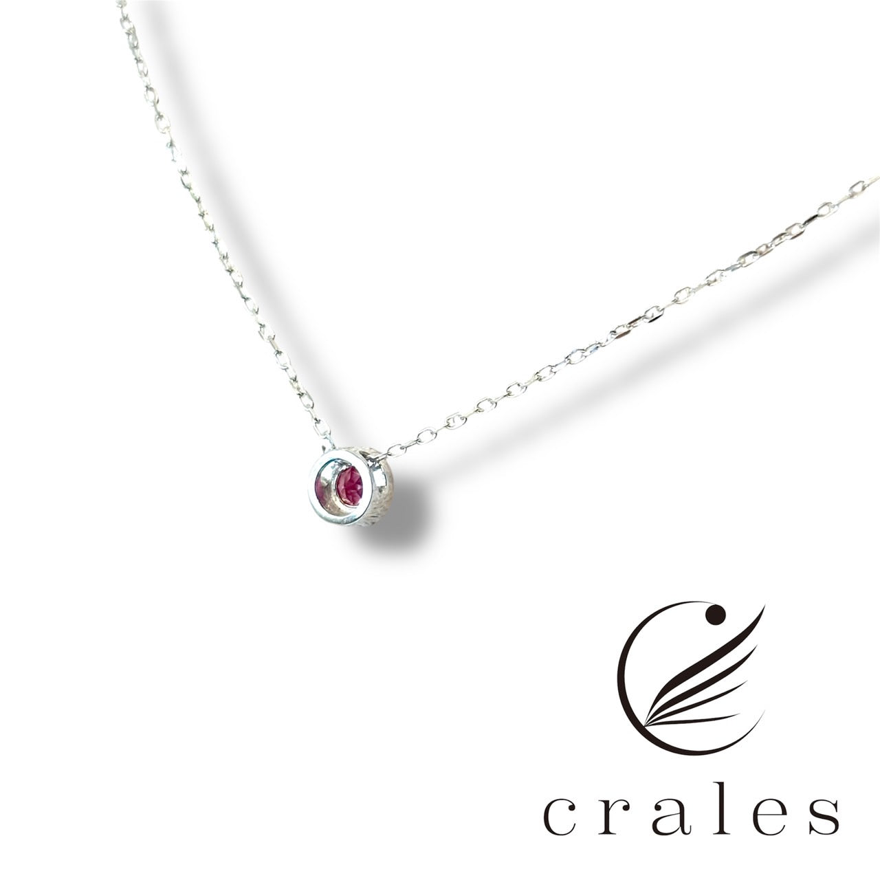 ピンクスピネルネックレス K10WG(10金ホワイトゴールド)