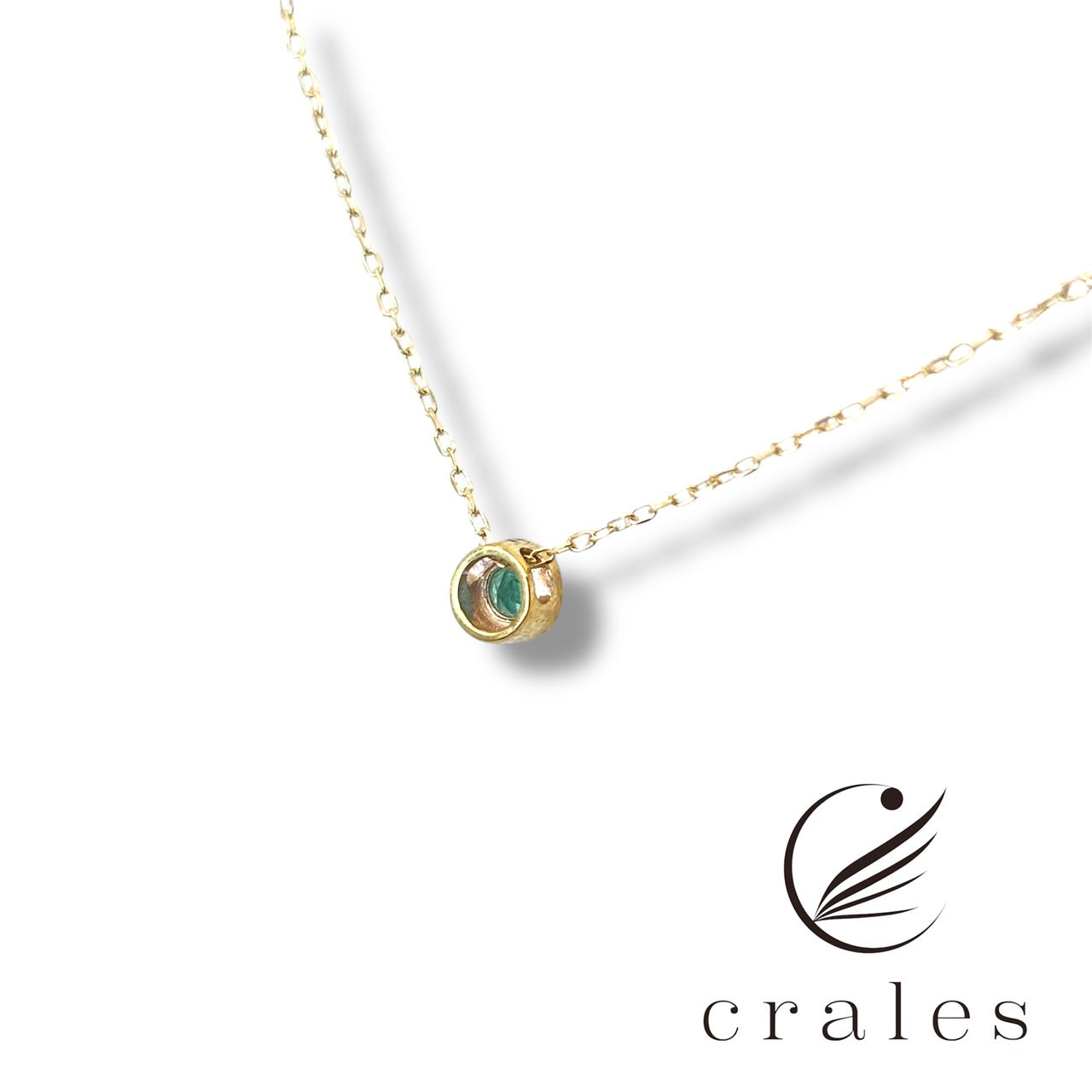エメラルドネックレスK10 (10金イエローゴールド)