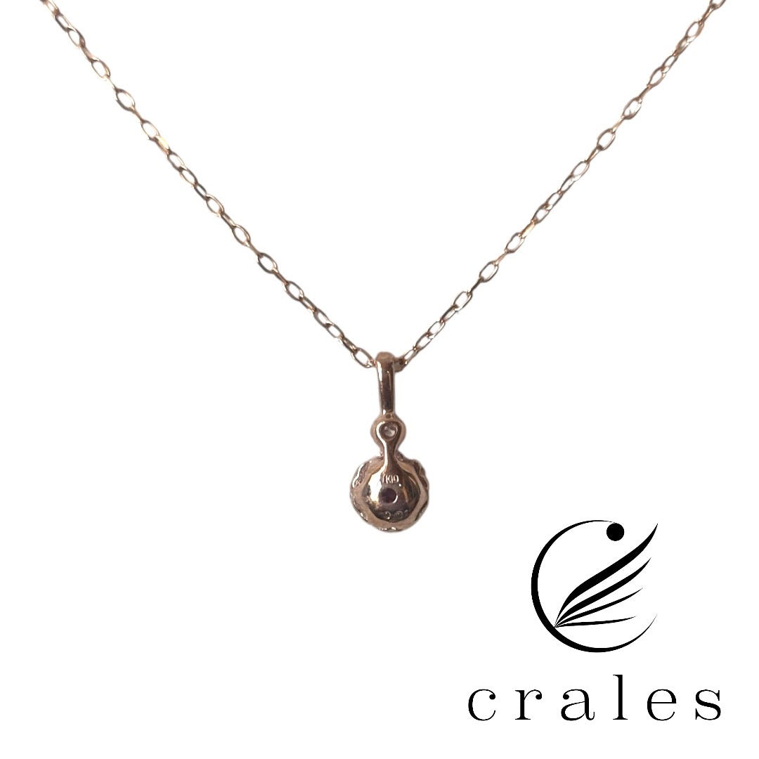 希少石マライアガーネット ダイヤモンドネックレス K10PG(10金ピンクゴールド)