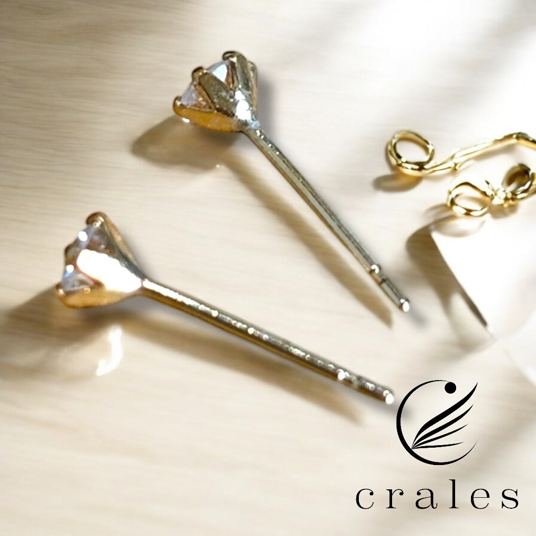 ダイヤモンドスタッドピアス(K18イエローゴールド・キャッチ式)0.2ct