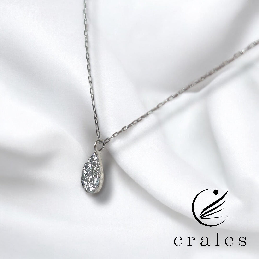 ティアドロップ 天然ダイヤモンドネックレス 【プラチナ】