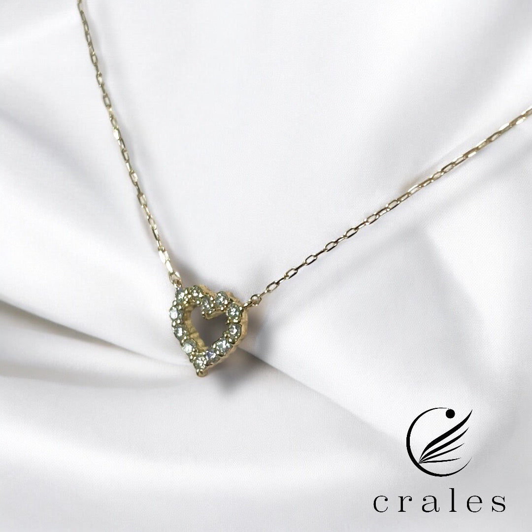 ダイヤモンド オープンハートネックレス(18金イエローゴールド)