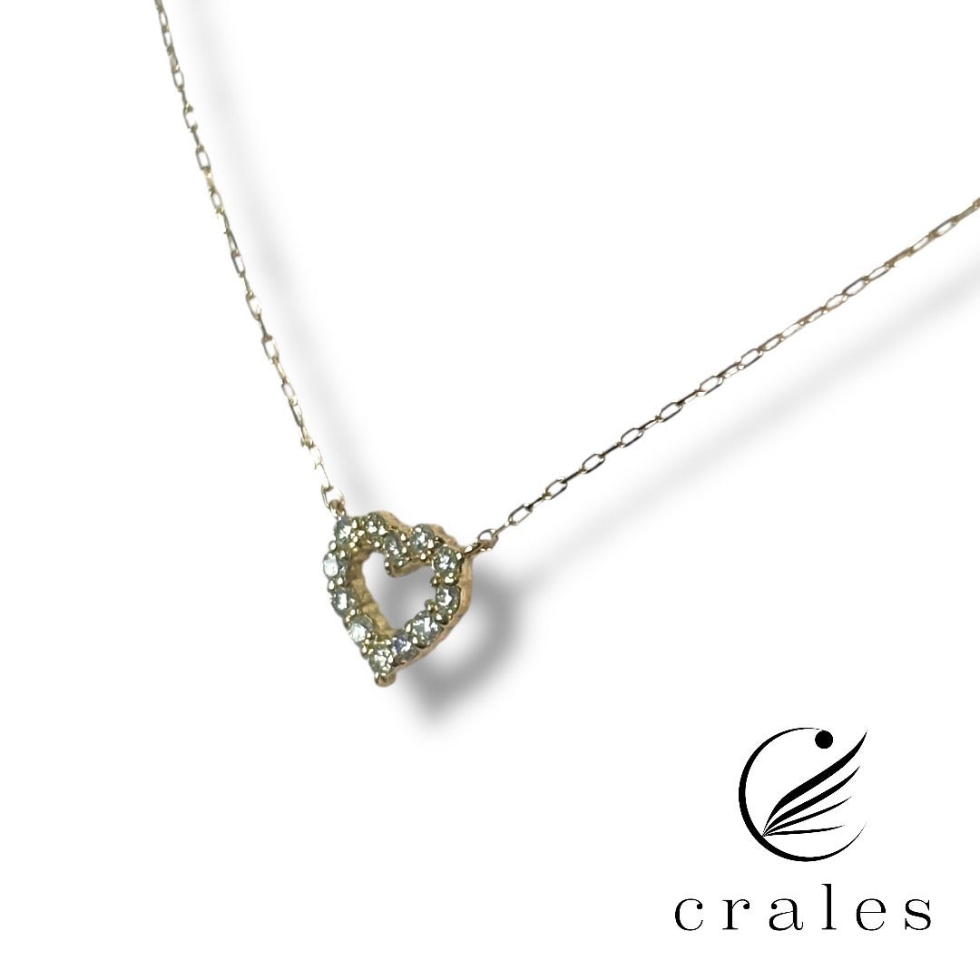 ダイヤモンド オープンハートネックレス(18金イエローゴールド)