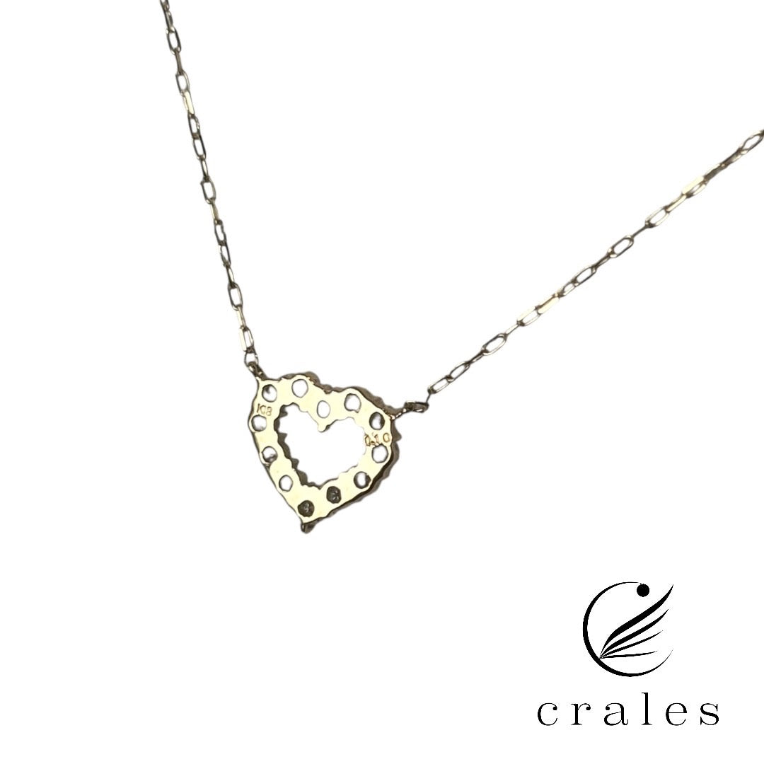 ダイヤモンド オープンハートネックレス(18金イエローゴールド)