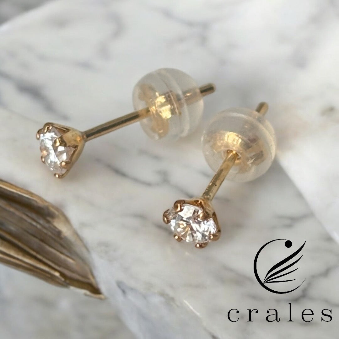 ダイヤモンドスタッドピアス(K18イエローゴールド・キャッチ式)0.2ct
