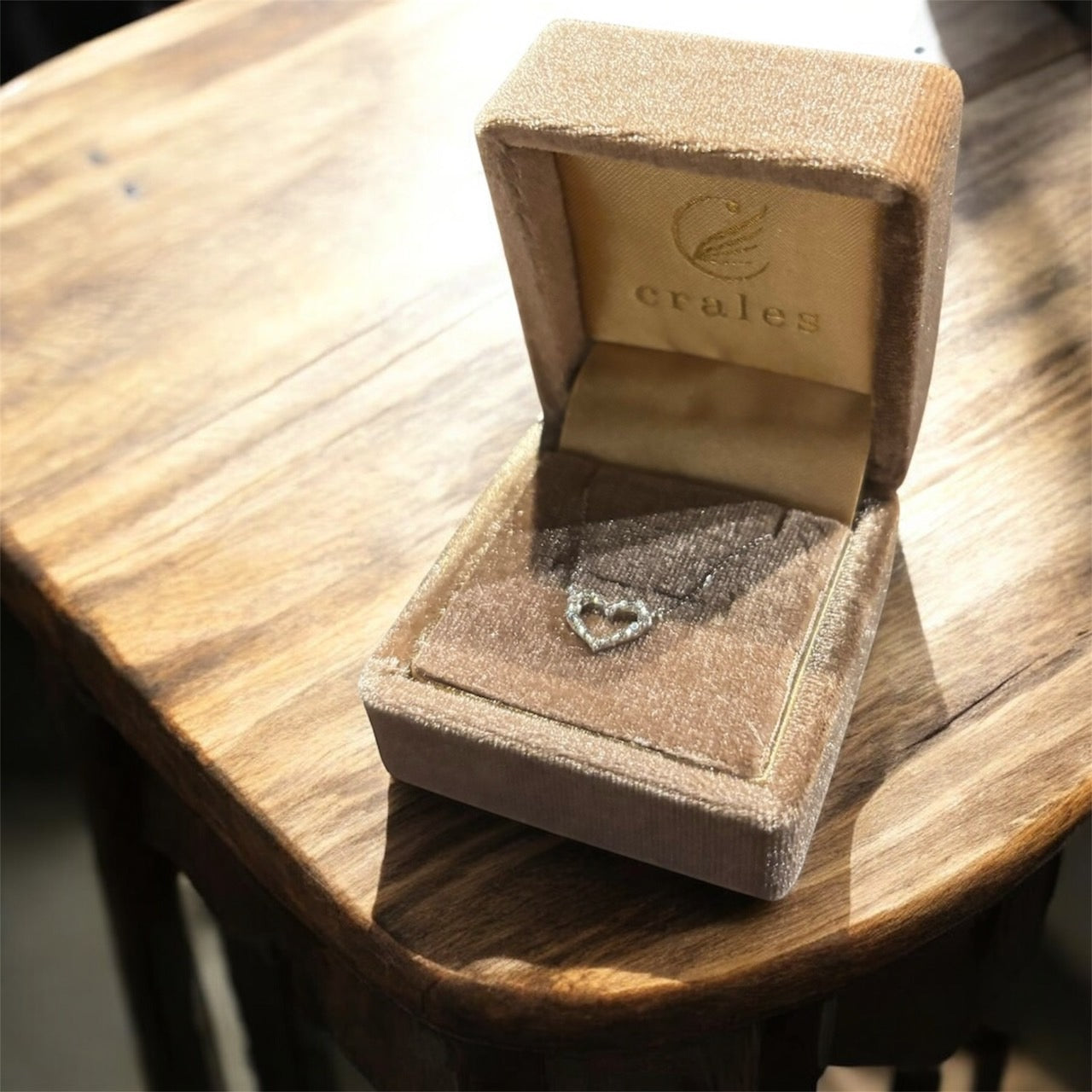 ダイヤモンド ハート型プチネックレス K10WG(10金ホワイトゴールド)