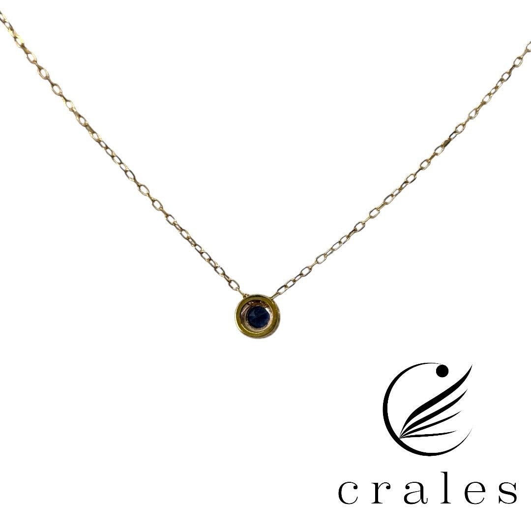 サファイア ペンダントネックレス K10YG(10金イエローゴールド)