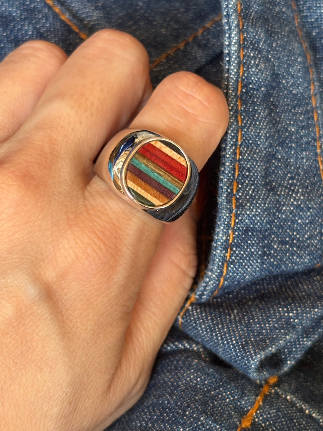 スケボーリング 指輪 Silver(シルバー)№1 スケボーデッキ(板)