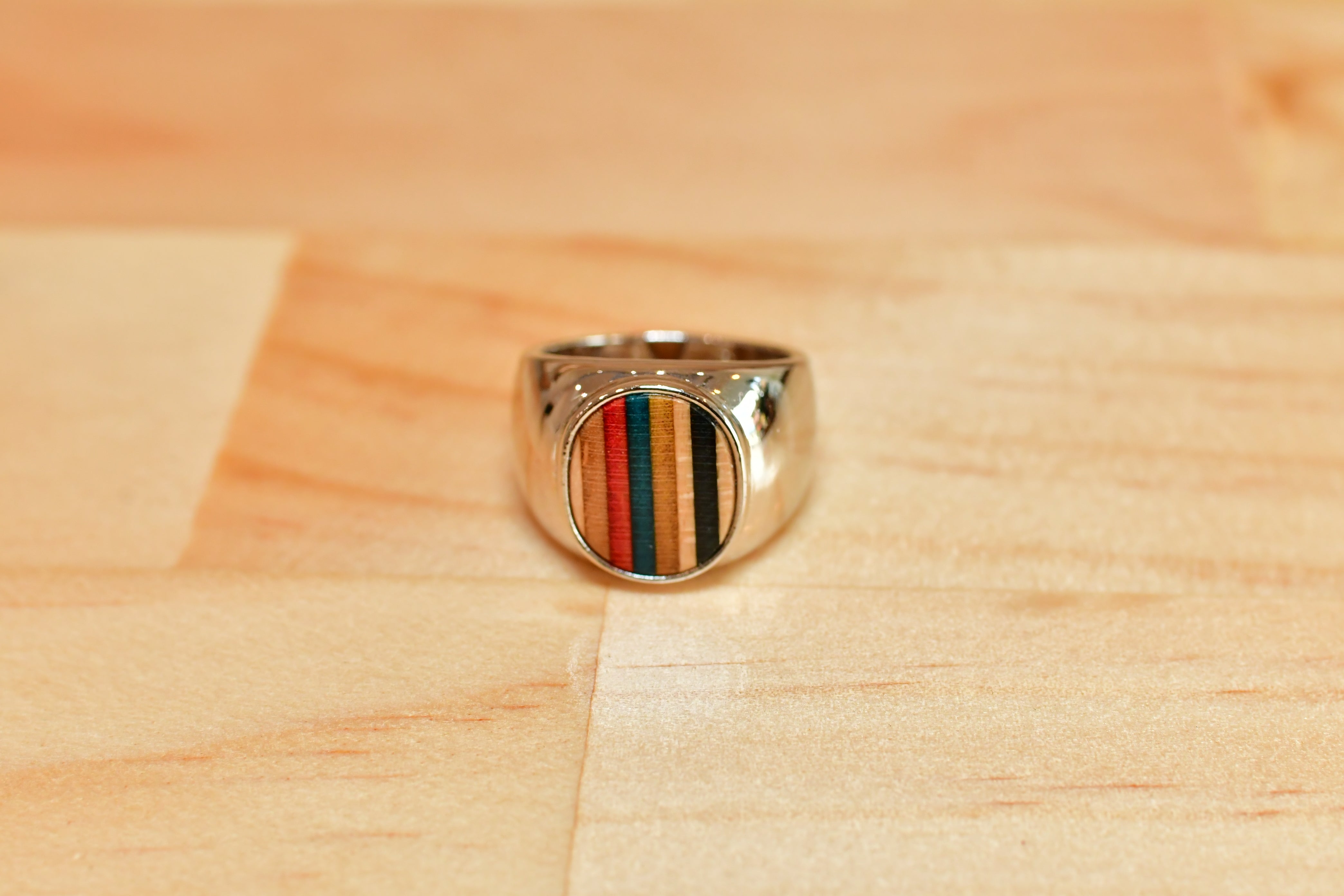 スケボーリング　指輪　Silver（シルバー）№2　スケボーデッキ（板）