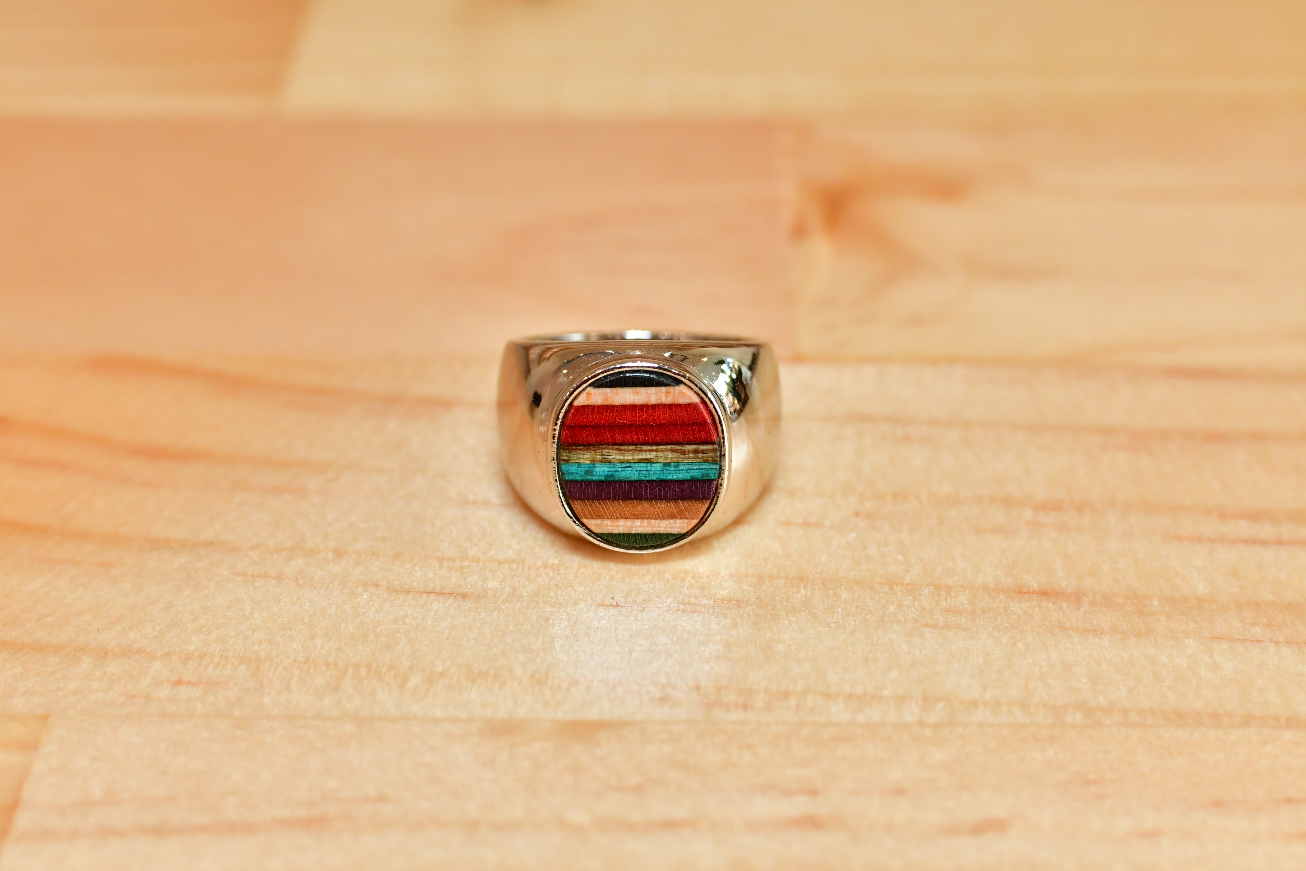 スケボーリング　指輪　Silver（シルバー）№１　スケボーデッキ（板）