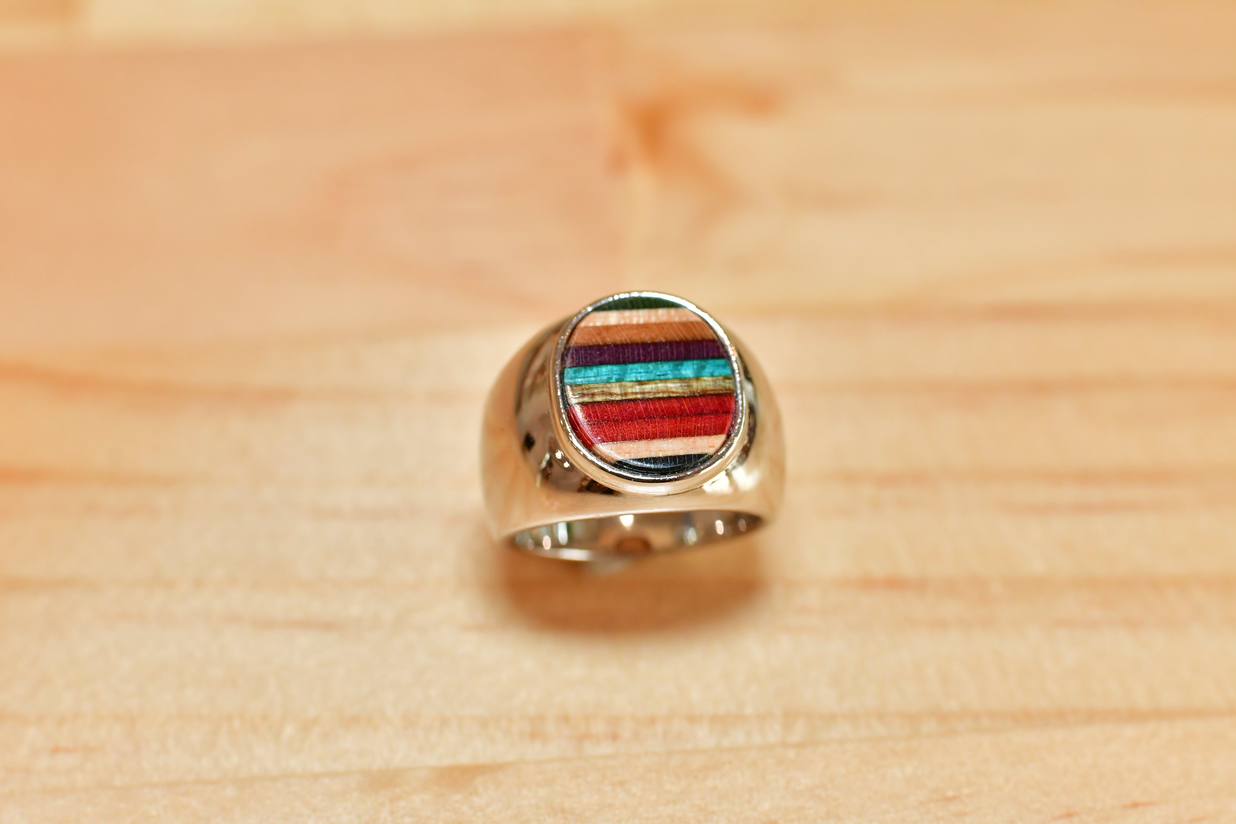 スケボーリング　指輪　Silver（シルバー）№１　スケボーデッキ（板）