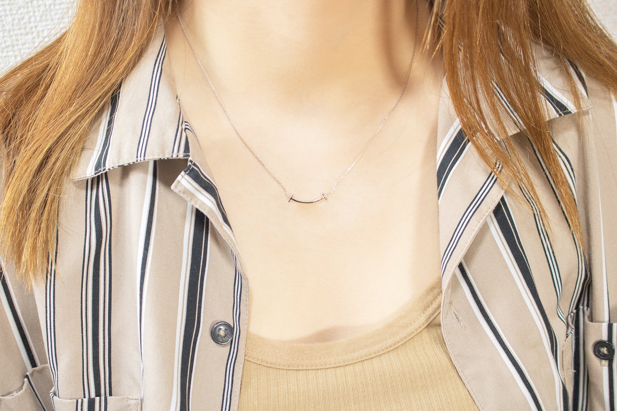 T字地金ネックレス(ショート)