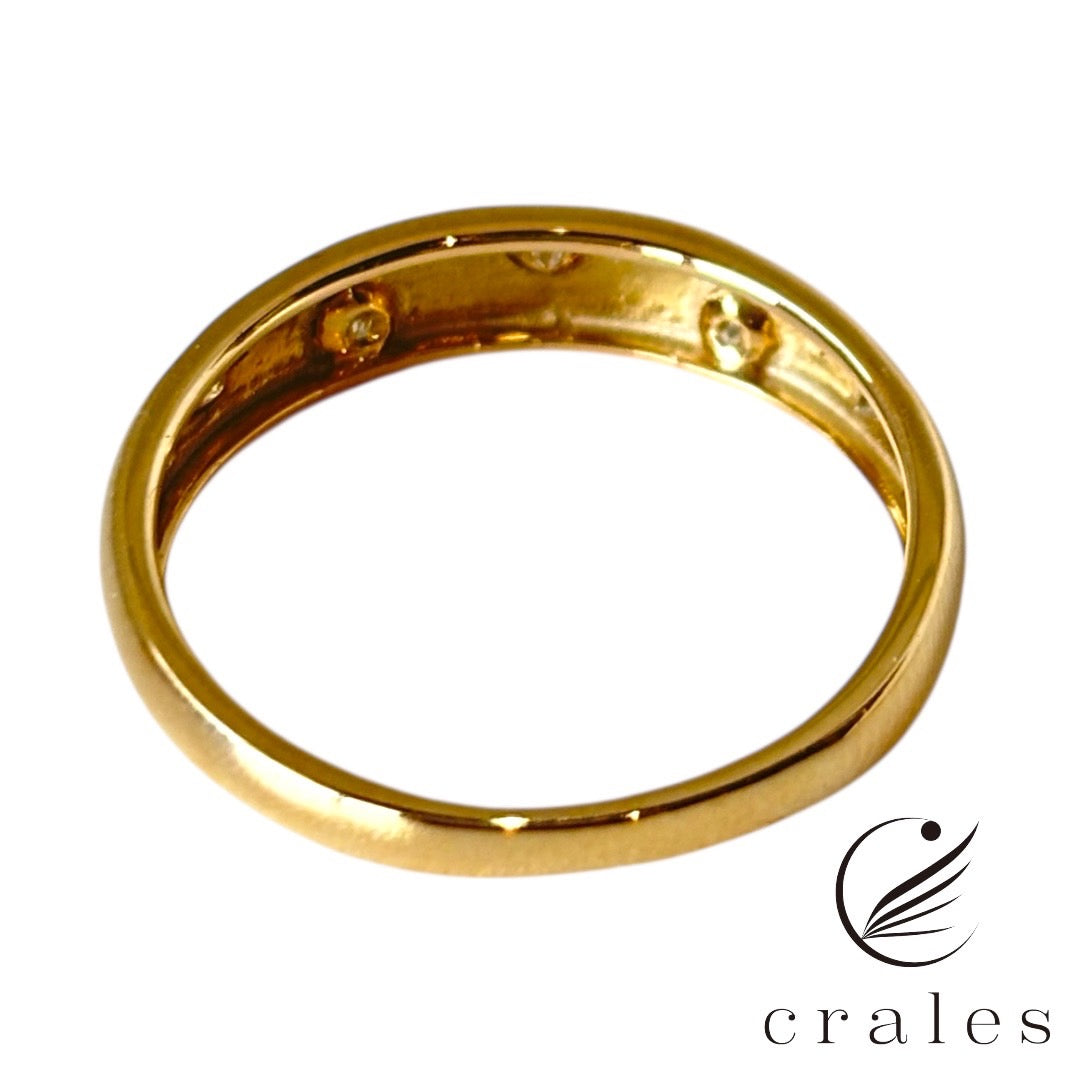5石ダイヤモンド リング　0.1ct (10金イエローゴールド指輪)