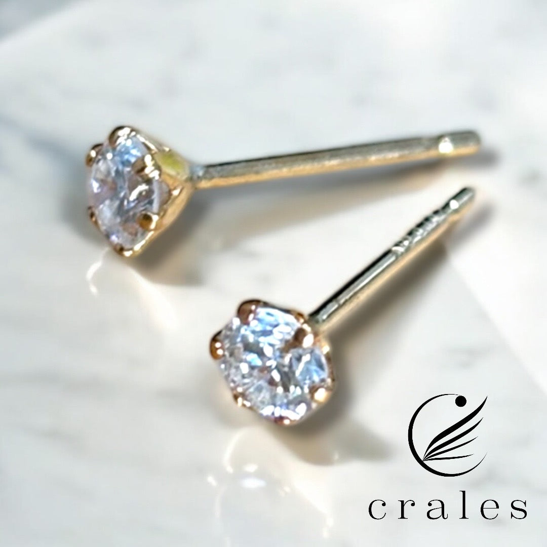 ダイヤモンドスタッドピアス（K18イエローゴールド・キャッチ式）0.2ct
