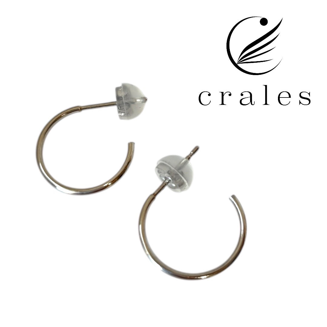 プラチナハーフフープピアス