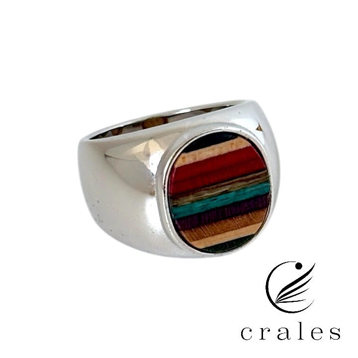 スケボーリング　指輪　Silver（シルバー）№１　スケボーデッキ（板）