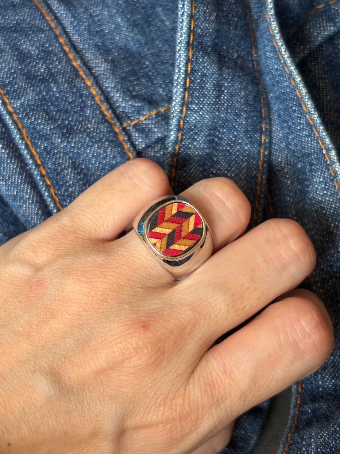 スケボーリング　指輪　Silver（シルバー）№3　スケボーデッキ（板）