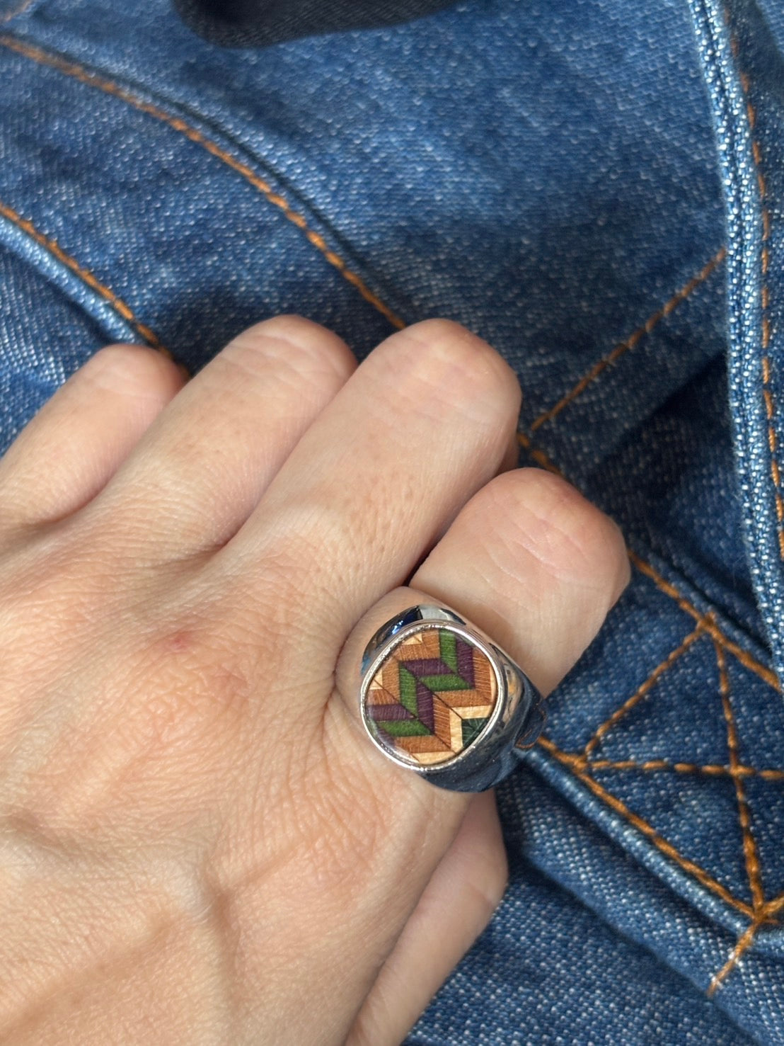 スケボーリング　指輪　Silver（シルバー）№4　スケボーデッキ（板）